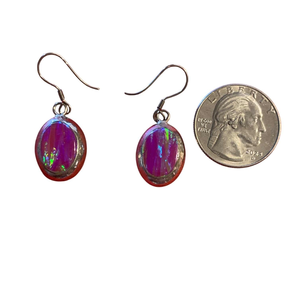 Elegant Silver 925 pink/Purple Earrings